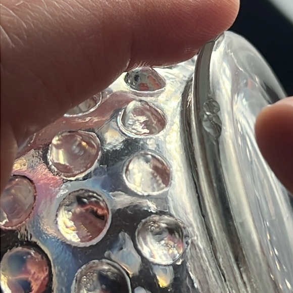 VTG Fenton Glass White Opalescent Hobnail Moonstone Mini Cream & Sugar Bowl Set - Picture 11 of 11